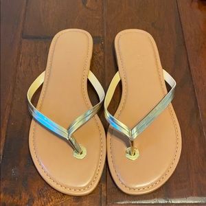 Banana Republic Flip Flops Gold 8